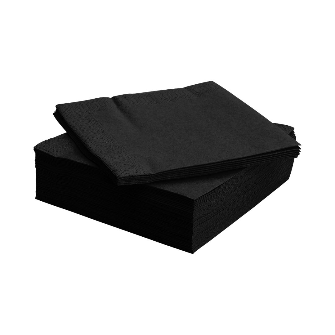 Napkin Black 4 Fold 33cm 2ply